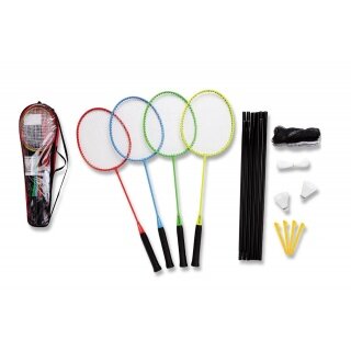 Sunflex Badminton Matchmaker Set (4x Schläger, 1x Netz, 2x Bälle, 1x Tasche)