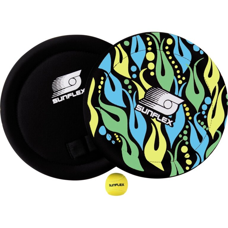 Sunflex Wurfspiel Skilly Set Fireworks - elastischen Fingerschlaufen, Neopren schwarz/blau/grün - 1 Set