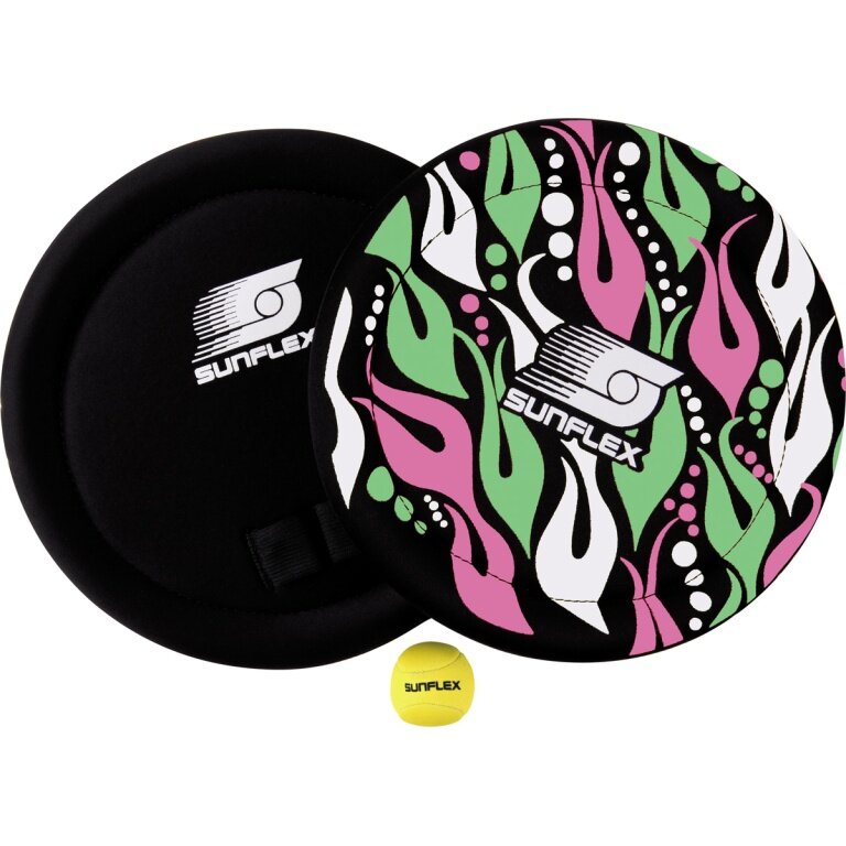 Sunflex Wurfspiel Skilly Set Fireworks - elastischen Fingerschlaufen, Neopren schwarz/pink - 1 Set