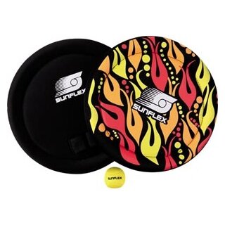Sunflex Wurfspiel Skilly Set Fireworks - elastischen Fingerschlaufen, Neopren schwarz/rot/gelb - 1 Set