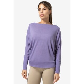 super natural Yoga-Langarmshirt Kula Top (Merinowolle) violett Damen