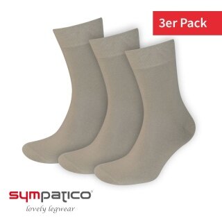 Sympatico Tagessocke Basic Line (Baumwolle) beige - 3 Paar