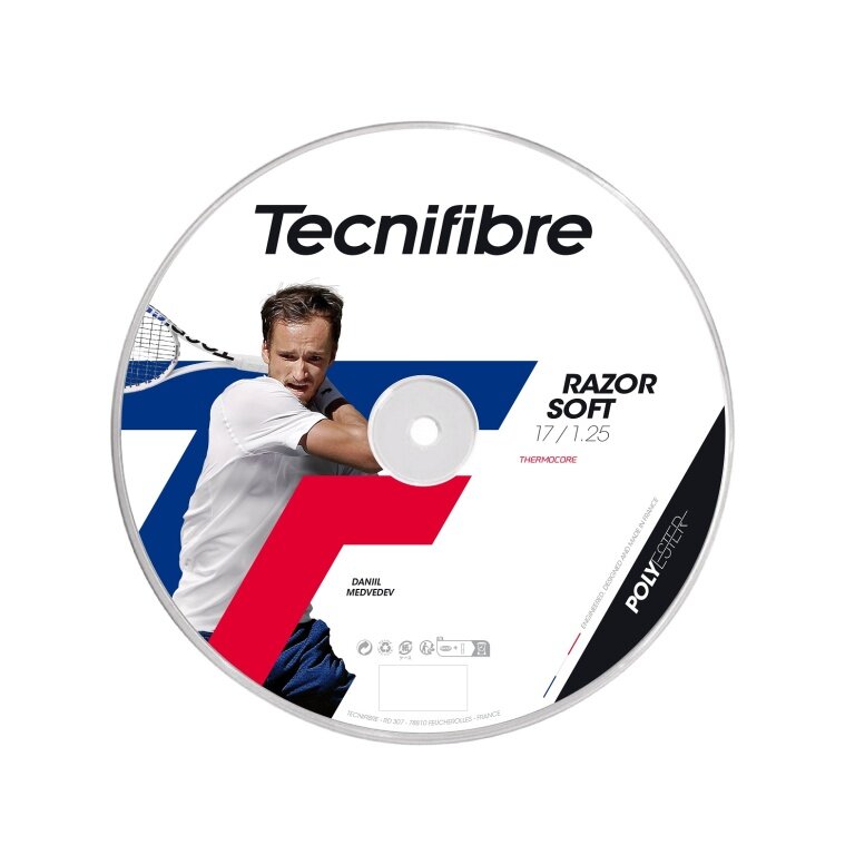 Tecnifibre Tennissaite Razor Soft (Haltbarkeit+Allround) carbongrau 200m Rolle