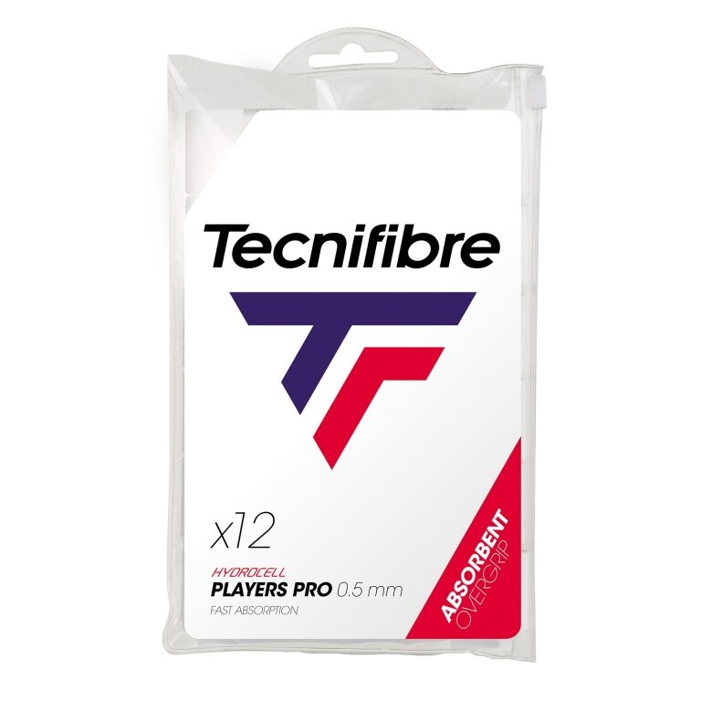 Tecnifibre Overgrip Players Pro 0.5mm (Schweissabsorption) weiss - 12er Zip Beutel