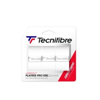 Tecnifibre Overgrip Players Pro Feel 0.6mm (Schweissabsorption) weiss - 3er