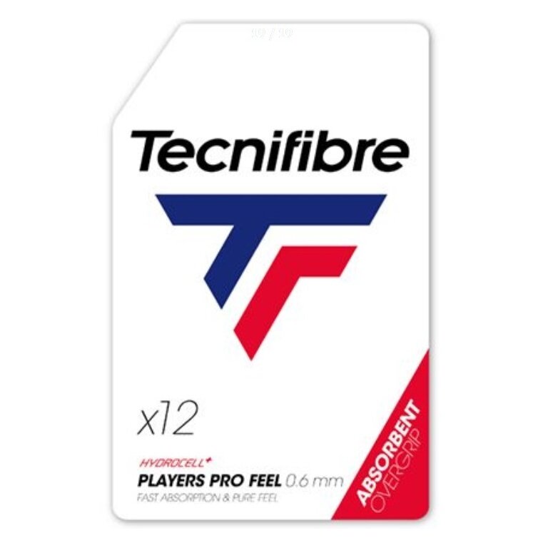 Tecnifibre Overgrip Players Pro Feel 0.6mm (Schweissabsorption) weiss - 12er Zip Beutel