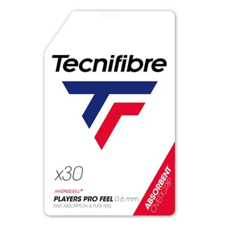 Tecnifibre Overgrip Players Pro Feel 0.6mm (Schweissabsorption) weiss - 30er Clip-Beutel