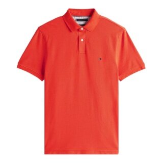 Tommy Hilfiger Freizeit-Polo 1985 Regular Fit Pique (Baumwolle) orangerot Herren