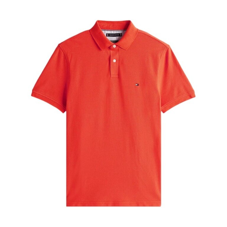 Tommy Hilfiger Freizeit-Polo 1985 Regular Fit Pique (Baumwolle) orangerot Herren
