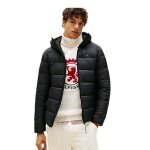 Tommy Hilfiger Winter-Steppjacke Mid Weight Hooded (warm, mit Kapuze) schwarz Herren