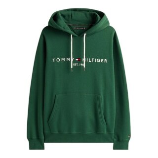 Tommy Hilfiger Kapuzenpullover Flex-Fleece Logo Hoodie (Baumwollmix) grün Herren