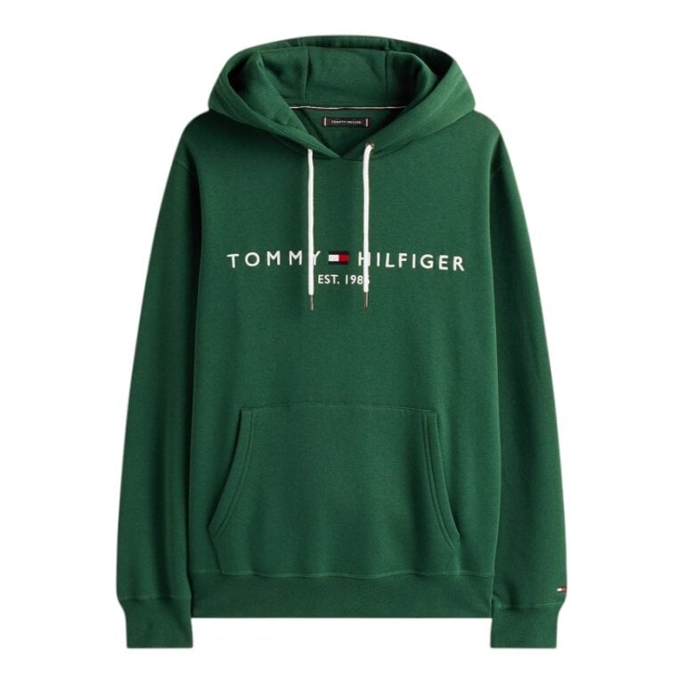 Tommy Hilfiger Kapuzenpullover Flex-Fleece Logo Hoodie (Baumwollmix) grün Herren