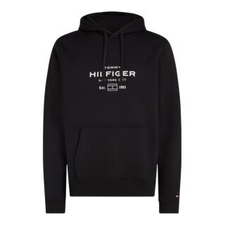 Tommy Hilfiger Kapuzenpullover Oval Graphic Hoodie (Baumwollmix) schwarz Herren