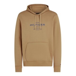 Tommy Hilfiger Kapuzenpullover Oval Graphic Hoodie (Baumwollmix) camelbraun Herren