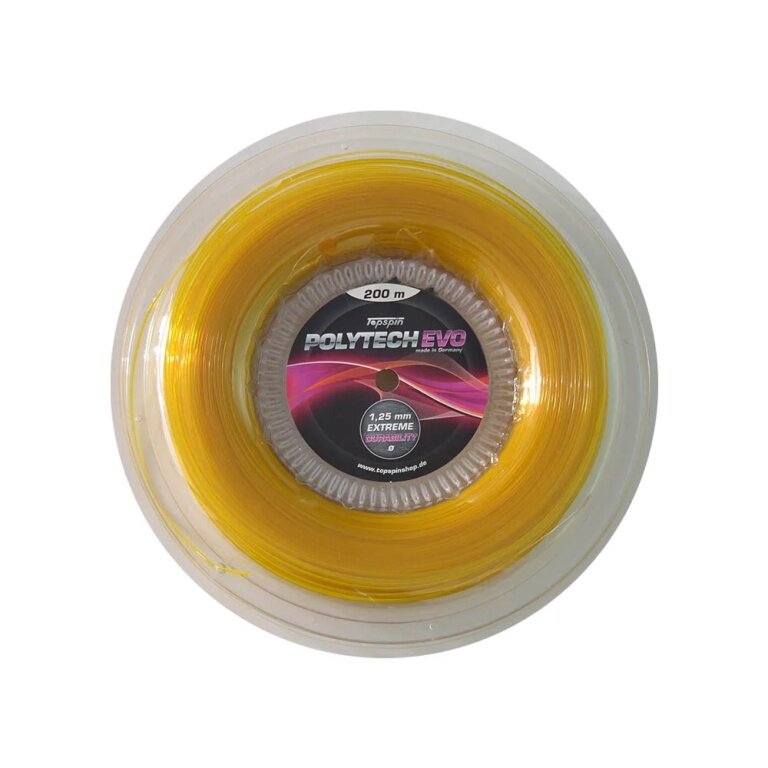 Topspin Tennissaite Poly Tech Evo (Haltbarkeit+Spielkomfort) honiggold 200m Rolle