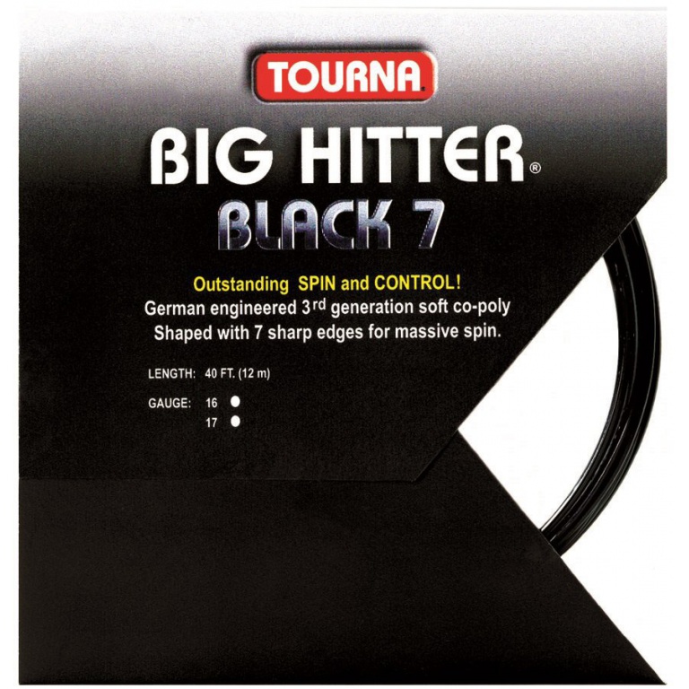 Tourna Tennissaite Big Hitter black 7 schwarz 12m Set
