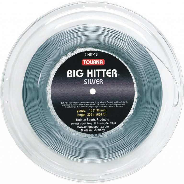 Tourna Tennissaite Big Hitter (Haltbarkeit) silber 220m Rolle
