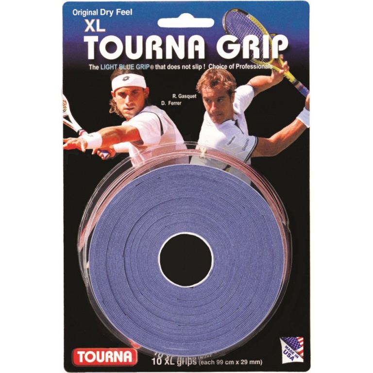 Tourna Overgrip Grip XL 0.45mm blau 10er Rolle