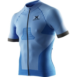 X-Bionic Bike Race Evo Shirt Short Sleeve Full Zip blau Herren