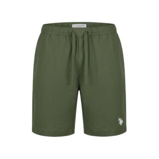 U.S. Polo Assn. Freizeithose Linen Shorts (Materialmix) kurz olivegrün Herren