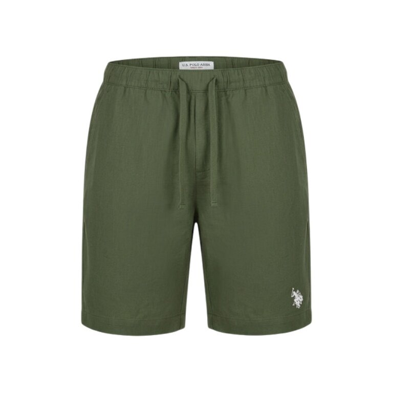 U.S. Polo Assn. Freizeithose Linen Shorts (Materialmix) kurz olivegrün Herren