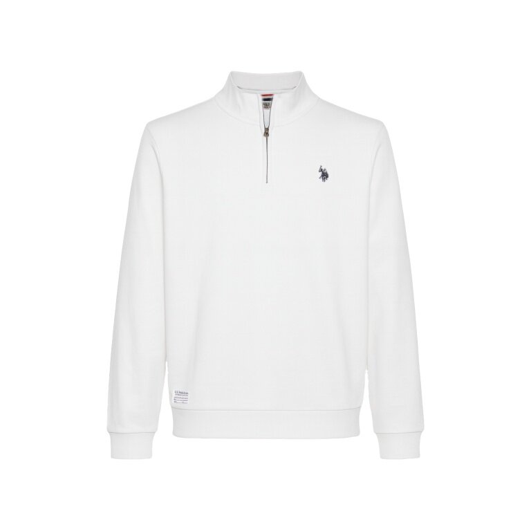 U.S. Polo Assn. Pullover Sweat Half Zip US16953 (100% Baumwolle) weiss Herren