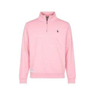 U.S. Polo Assn. Pullover Sweat Half Zip US16953 (100% Baumwolle) hellrosa Herren