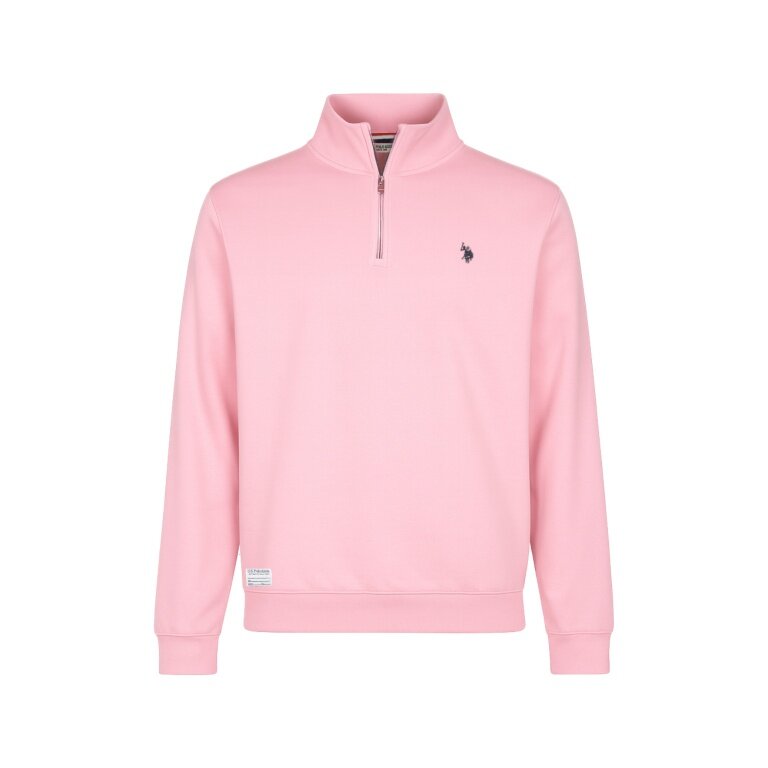 U.S. Polo Assn. Pullover Sweat Half Zip US16953 (100% Baumwolle) hellrosa Herren