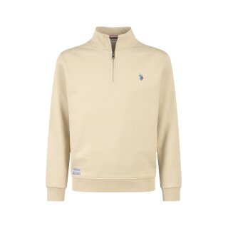 U.S. Polo Assn. Pullover Sweat Half Zip US16953 (100% Baumwolle) beige Herren