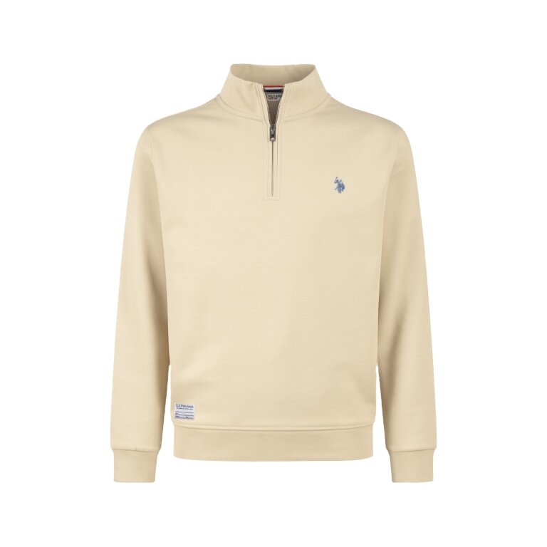 U.S. Polo Assn. Pullover Sweat Half Zip US16953 (100% Baumwolle) beige Herren