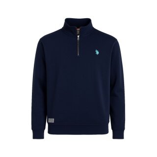 U.S. Polo Assn. Pullover Sweat Half Zip US16953 (100% Baumwolle) navyblau Herren