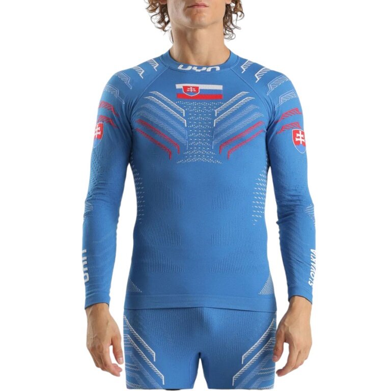 UYN Funktions-Langarmshirt Natyon 3.0 Slowakei/Slovakia Turtle Neck enganliegend Unterwäsche blau Herren