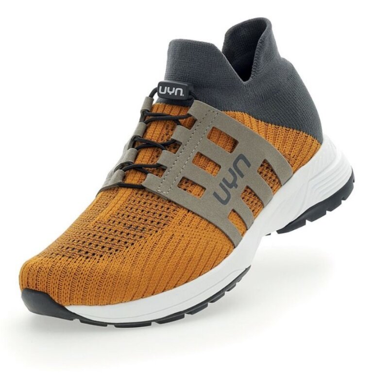 UYN Sneaker-Laufschuhe Nature Tune (Merinowolle, flexibel, nahtlos) senfgelb/grau Herren