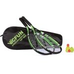 Victor VICFUN Speed-Badminton Set 100 (2xSchläger, 3xBälle, 1xTasche) grün