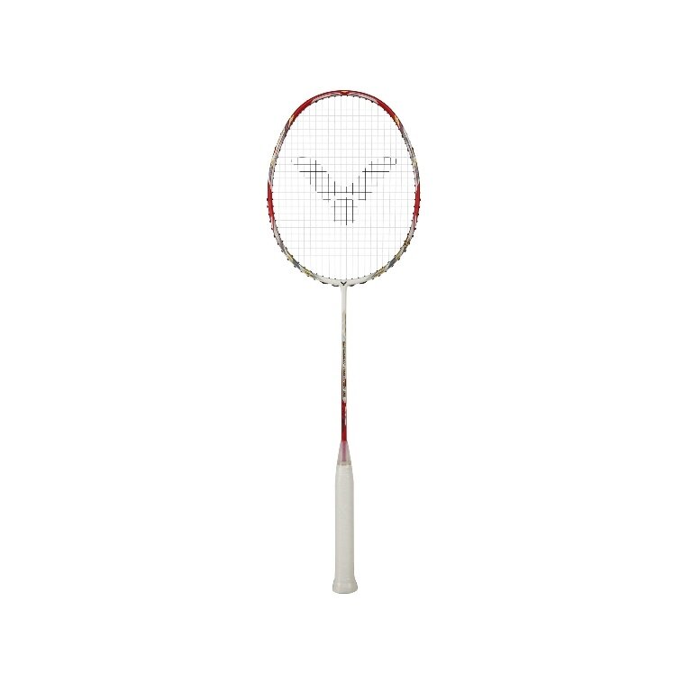 Victor Badmintonschläger DX-Light Fighter 50D (ausgewogen/steif) weiss/rot/gold - besaitet -