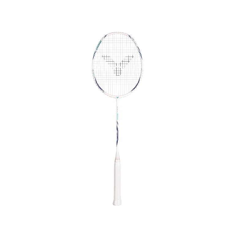 Victor Badmintonschläger Auraspeed 8100 A (ausgewogen/flexibel) weiss/blau - besaitet -
