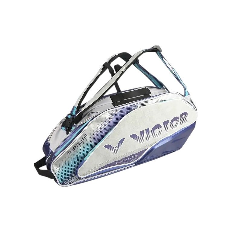 Victor Racketbag Doublethermobag BR9215 HB (Schlägertasche, 2 Hauptfächer, Schuhfach) 2025 weiss/blau
