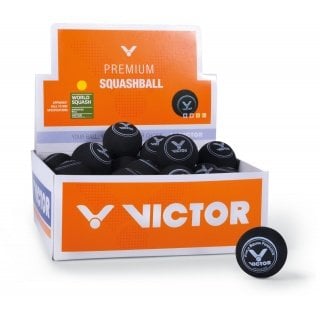 Victor Squashball (1 gelber Punkt, Speed langsam) schwarz - 36er Box