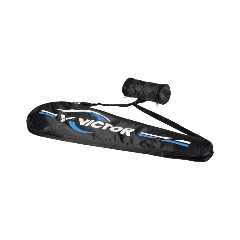 Victor Schlägerhülle Squash/Badminton Center Bag (mit Tasche für 3er Nylonballdosen) schwarz/blau - 1 Stück