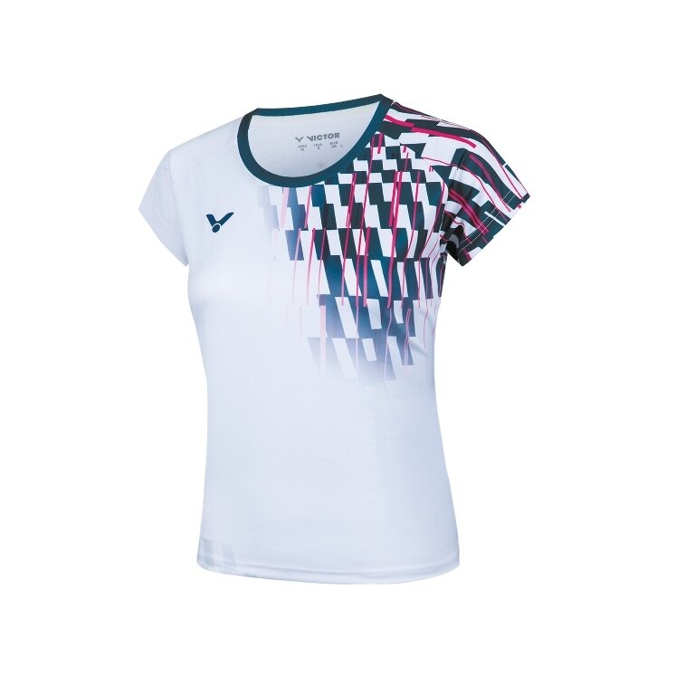 Victor Sport-Shirt T-51001TD A (100% Polyester) weiss/blau Damen