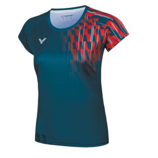Victor Sport-Shirt T-51001TD G (100% Polyester) blau/rot Damen