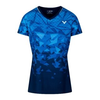 Victor Sport-Shirt T-54100 B (100% Polyester) blau/navyblau Damen