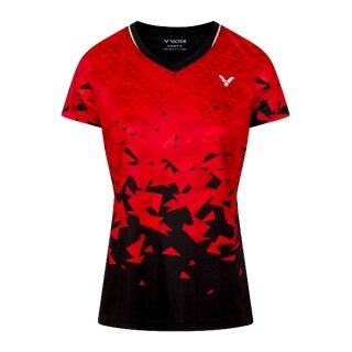 Victor Sport-Shirt T-54101 D (100% Polyester) rot/schwarz Damen
