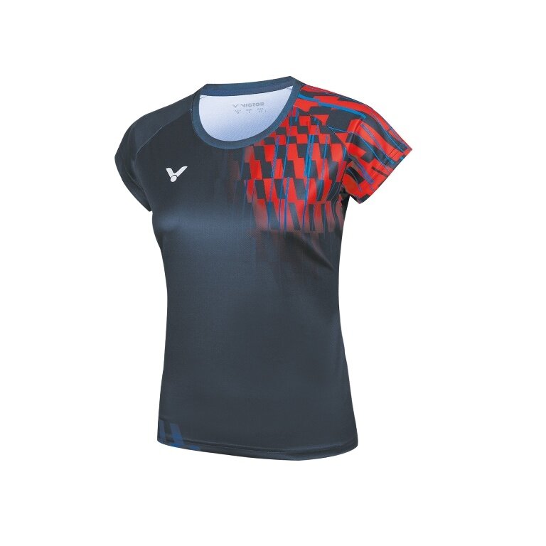 Victor Sport-Shirt T-51001TD B (100% Polyester) blau/rot Damen