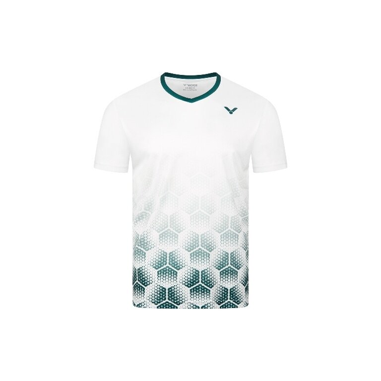 Victor Sport-Tshirt T-53103 A (100% Polyester) weiss/grün Jungen
