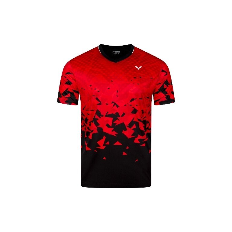 Victor Sport-Tshirt T-53101 D (100% Polyester) rot/schwarz Jungen