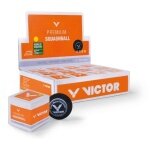 Victor Squashball (1 gelber Punkt, Speed langsam) schwarz <b>- 12 Bälle im Karton</b>