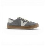 victoria Barfussschuhe Sneaker Olmo (Veloursleder, flexible Sohle, breite Zehenbox) - grau