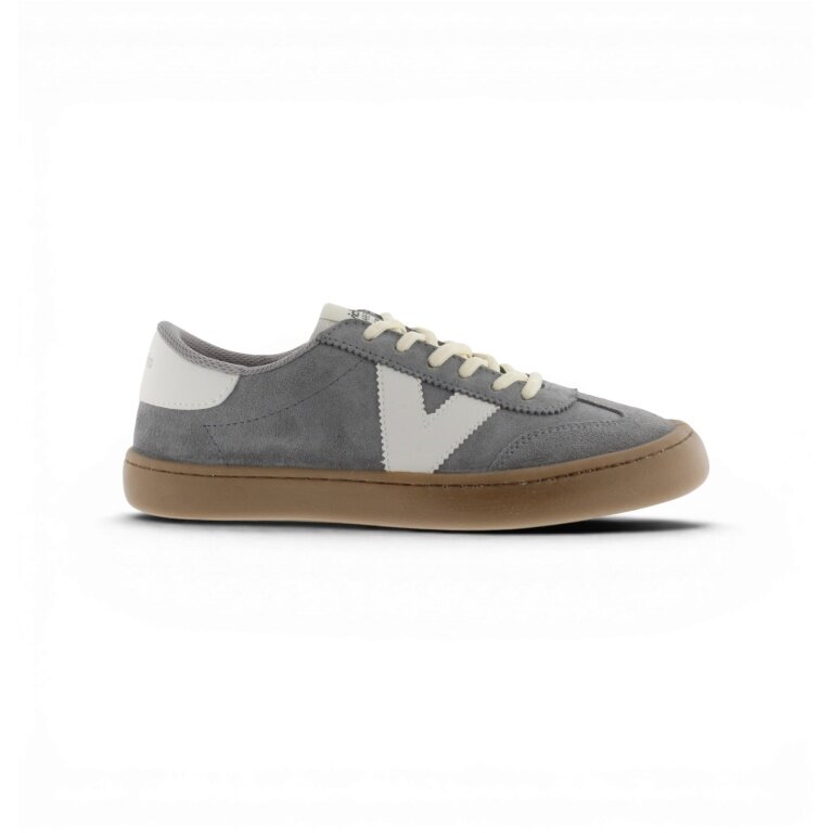 victoria Barfussschuhe Sneaker Olmo (Veloursleder, flexible Sohle, breite Zehenbox) - grau