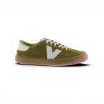 victoria Barfussschuhe Sneaker Olmo (Veloursleder, flexible Sohle, breite Zehenbox) - olivgrün